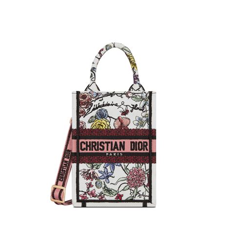 Mini Vertical Dior Book Tote with Strap.